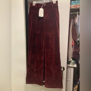 NWT Sèzane Burgundy Velvet Pants -Eric Pant in Bourdeaux